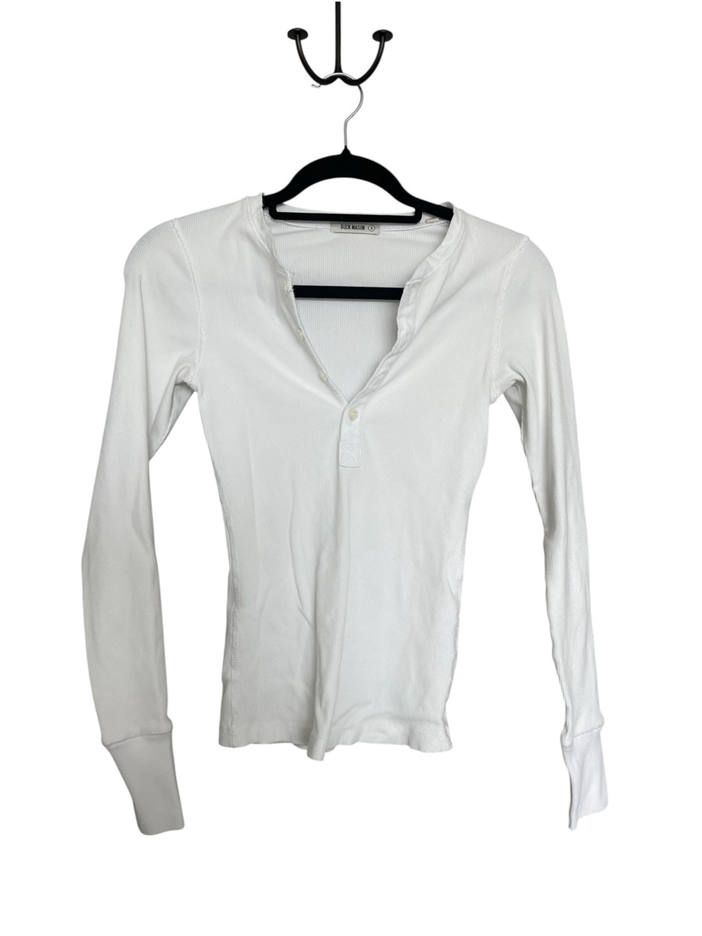 Buck Mason White Long-Sleeve Henley
